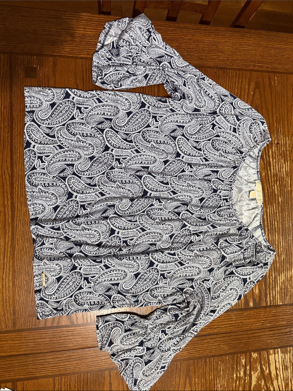 Michael Kors Navy and White Paisley blouse